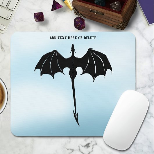 Black Tribal Flight Dragon Fantasy Blue Sky Muismat