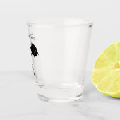 Black Tribal Flight Dragon Fantasy White Shot Glas (Rechts)