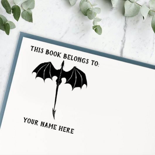 Black Tribal Flight Dragon Fantasy Zelfinktende Stempel