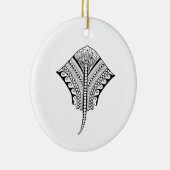 Black Tribal Stingray Manta Ray Keramisch Ornament (Rechts)
