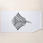 Black Tribal Stingray Manta Ray Strandlaken (Voorkant)