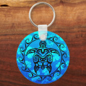 Black Tribal Turtle Sleutelhanger (Voorkant)