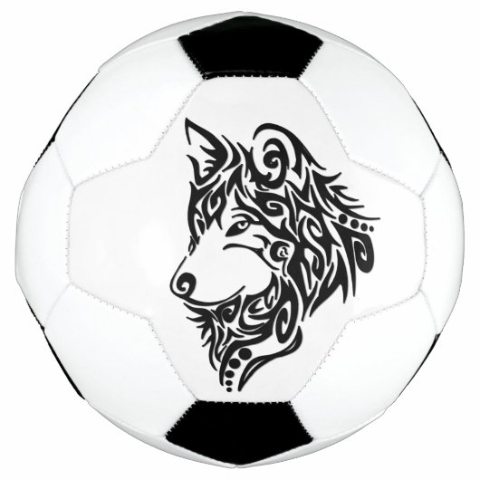 Black Tribal Wolf Voetbal (Voorkant)