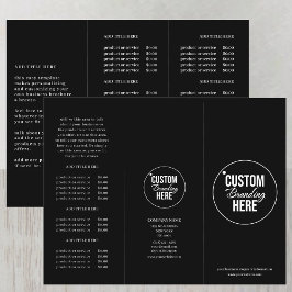 Black Trifold Minimalistische Logo prijslijst Broc