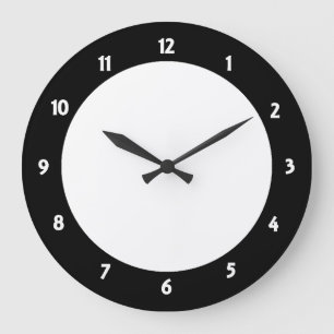 Black Trim blanc Nombre Horloge visage décoratif