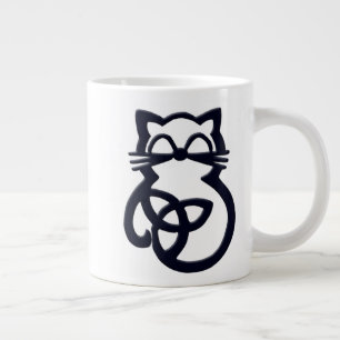 Black Trinity Knot Celtic Cat Jumbo Mok
