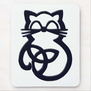 Black Trinity Knot Celtic Cat Mousepad Muismat