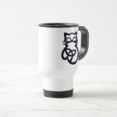Black Trinity Knot Celtic Chat Voyage Mug (Devant droit)