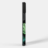 Black Tropical Leaf Motif iPhone 14 Coque (Côté droit)