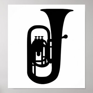 Black Tuba-instrument Poster