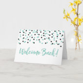Black Turquoise Confetti Welcome Back Kaart (Gele Bloem)