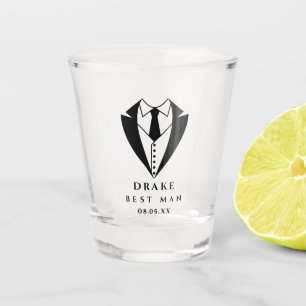 Black Tux Best Man Custom Gepersonaliseerde Shot G Glas