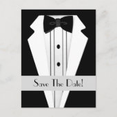 Black Tuxedo Bewaar de datum Aankondigingskaart (Voorkant)