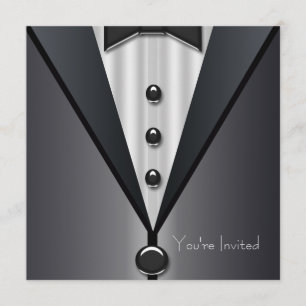 Black Tuxedo Black Strapless Dress Party Kaart