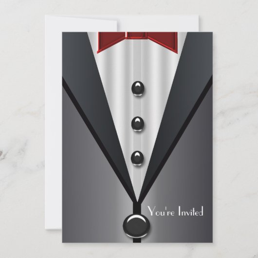 Black Tuxedo Formal Event Invitations noires (Devant)