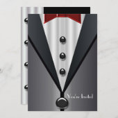 Black Tuxedo Formal Event Invitations noires (Devant / Derrière)