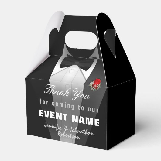 Black Tuxedo Hartelijk dank | Cadeaudoos Bedankdoosjes (Achterkant)