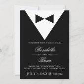 Black Tuxedo & Robe Blanche Invitations de mariage (Devant)