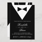 Black Tuxedo & Robe Blanche Invitations de mariage (Devant / Derrière)