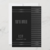 Black Tuxedo Stripe NYE Formal Elegant Invitation (Devant)