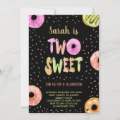 Black Two Sweet Pastel Donut Invitations Anniversa (Devant)