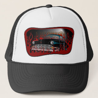 Black Two Tone 54 Chevy Hot Rod in Flames Pet