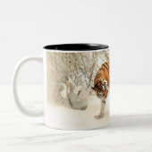 Black Two-Tone Mok met vingerafdruk van de tijgerf (Links)