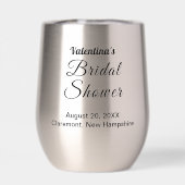 Black Typography Bridal Shower Wine Tumbler (Arrière)