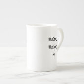 Black Typography Phrase Wakey Wakey Porselein Kop (Voorkant rechts)