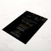 Black Typography Wedding Folie Invitation Uitnodiging (Gedraaid)