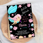 Black Under the sea Sirène Invitations d'anniversa