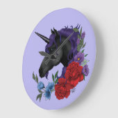 Black Unicorn en Flowers Grote Klok (Hoek)