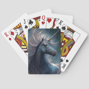 Black Unicorn Fantasy Art Pokerkaarten