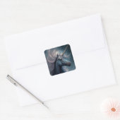 Black Unicorn Fantasy Art Vierkante Sticker (Envelop)
