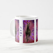 Black Unicorn Flowers Fantasy Personalized Koffiemok (Voorkant links)
