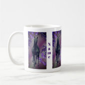 Black Unicorn Flowers Fantasy Personalized Koffiemok (Links)