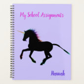 Black Unicorn Girls School Planner (Devant)