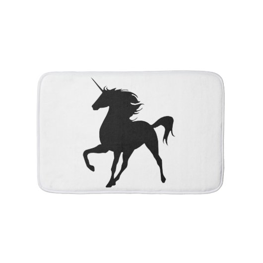 Black Unicorn Silhouette Bath Mat (Voorkant)
