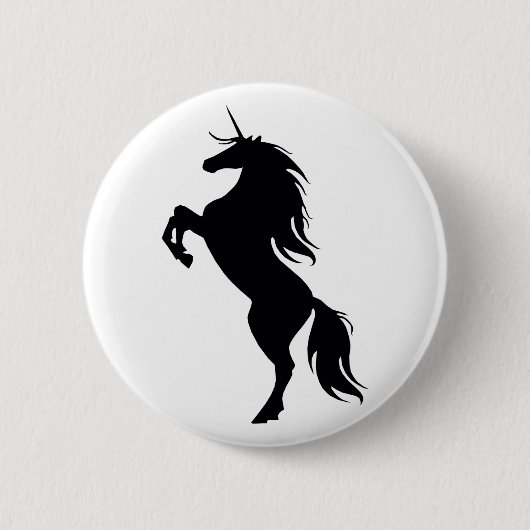 Black Unicorn Silhouette Button (Voorkant)