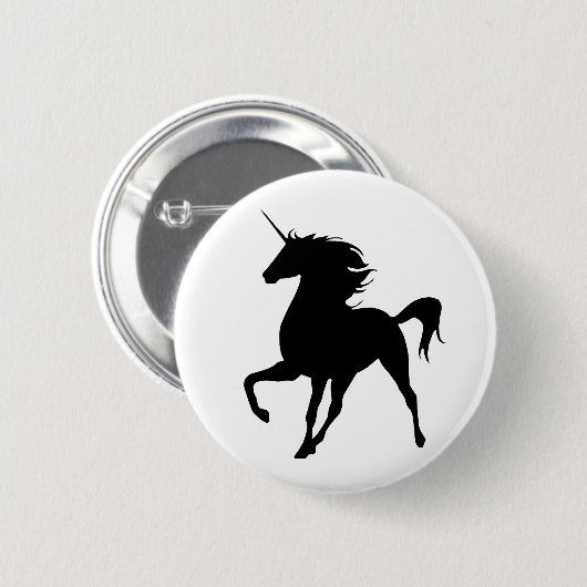 Black Unicorn Silhouette Button (Voorkant /achterkant)