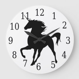 Black Unicorn Silhouette Clock Grote Klok