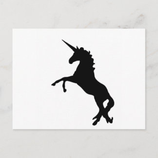 Black Unicorn Silhouette op Hind Legs Briefkaart