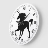 Black Unicorn Silhouette Roman Numeral Clock Grote Klok (Hoek)