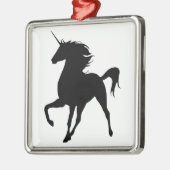 Black Unicorn Silhouette Square Ornament (Links)