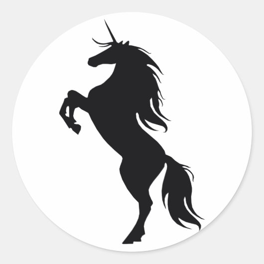 Black Unicorn Silhouette Stickers (Voorkant)