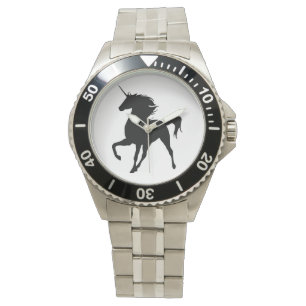 Black Unicorn Silhouette Watch Horloge