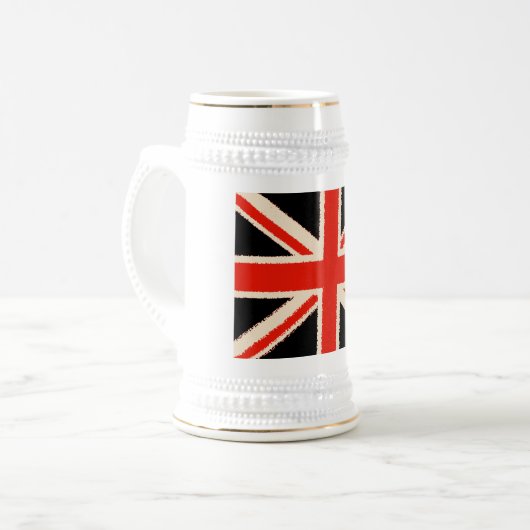 Black Union Jack (Art Style) Bierpul (Voorkant links)