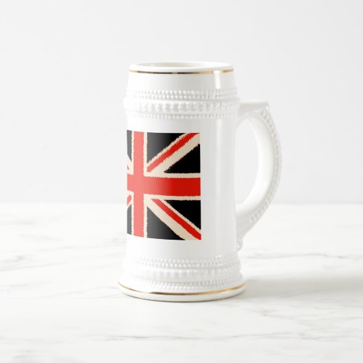 Black Union Jack (Art Style) Bierpul (Voorkant rechts)