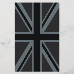 Black Union Jack British Flag Decor Briefpapier
