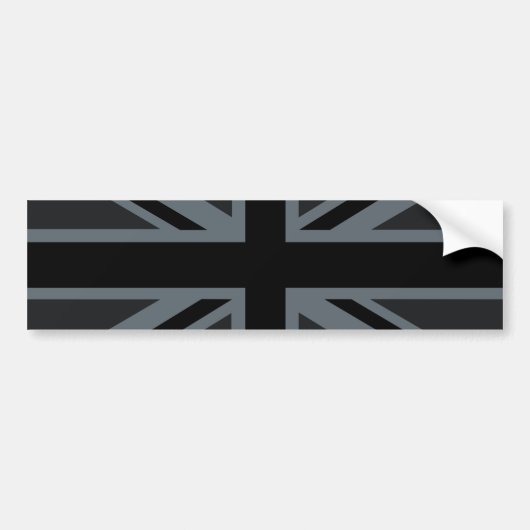 Black Union Jack British Flag Decor Bumpersticker (Voorkant)